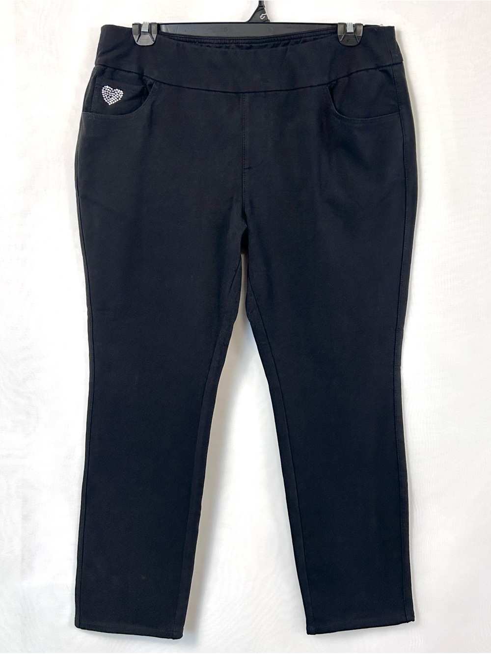 New QVC Quacker Factory DreamJeannes Flat-Waist Slim-Leg Pants / Large Short